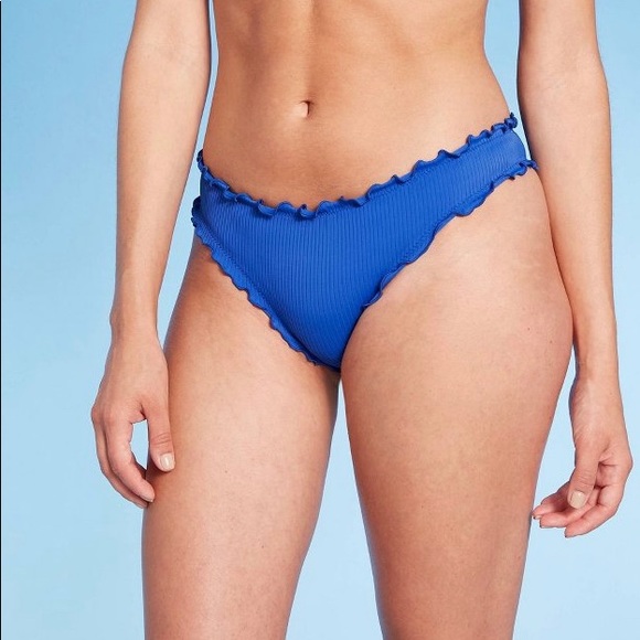 Shade & Shore Swim Womens Ruffle Cheeky Bikini Bottoms Shadeshore